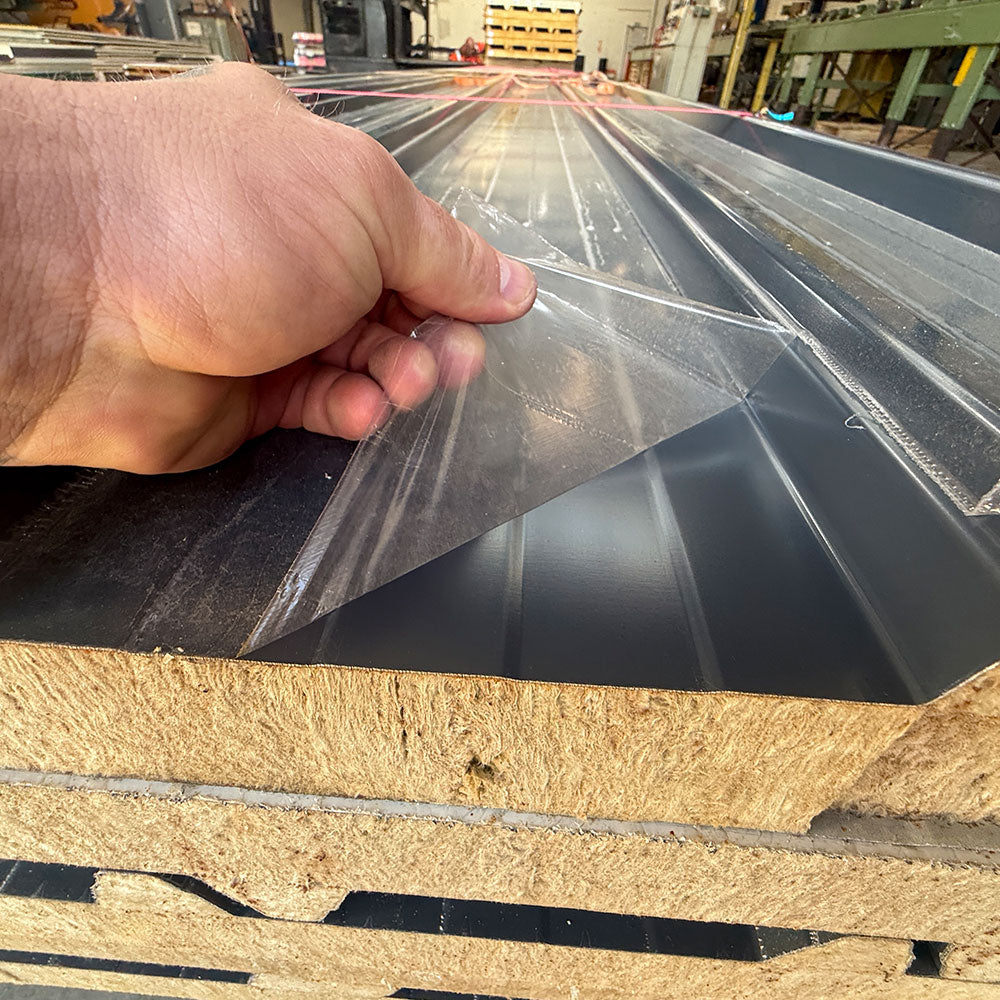 Paket #100 Sandwichplatten Dach Anthrazit 5 x 6,75 m Kernstärke 60 mm