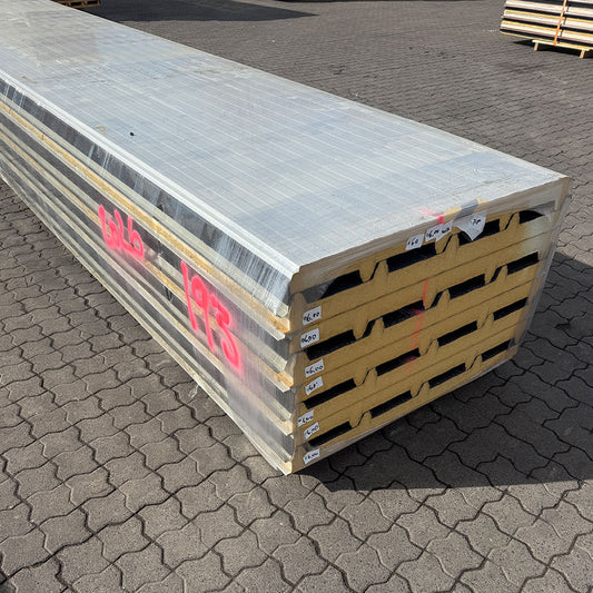 Paket #108 Sandwichplatten Dach Graualuminium 8 x 6,00 m Kernstärke 60 mm