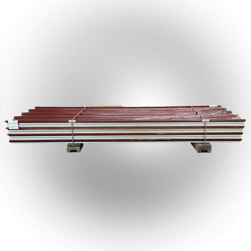 Paket #93 Sandwichplatten Dach Rotbraun 7 x 3,50 m Kernstärke 30 mm