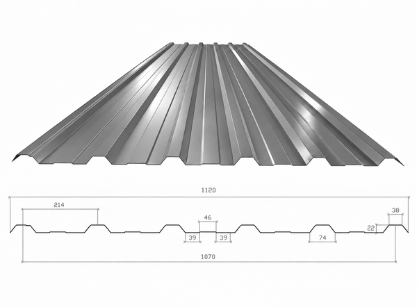 Trapezblech TPD 22/214 Graualuminium 0,6 mm