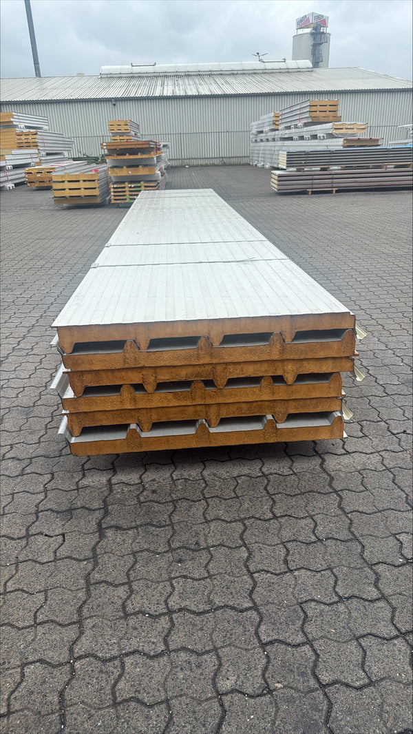 Paket #209 Sandwichplatten Dach 6 x 6,00 m Kernstärke 60 mm