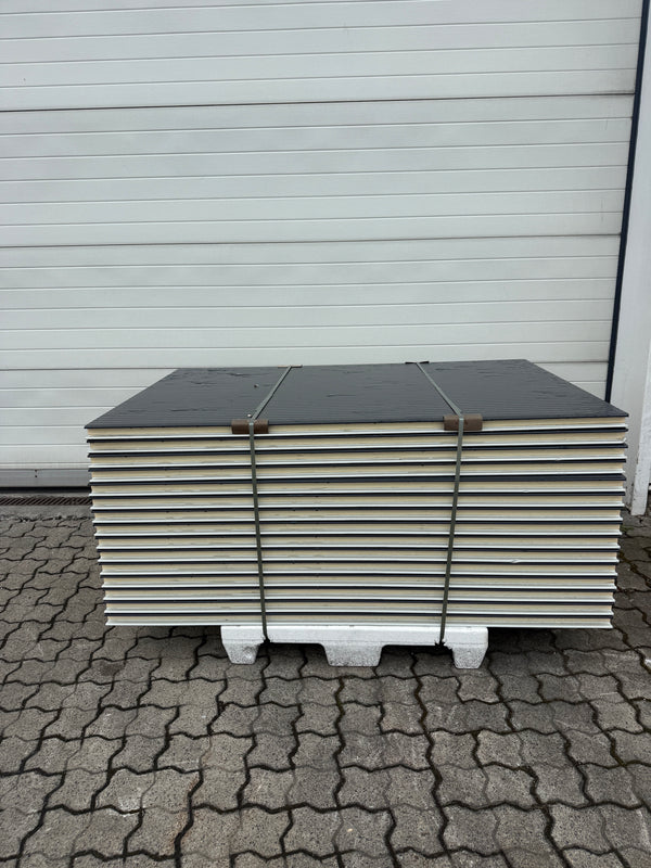 Paket #230 Sandwichplatten Wand 15 x 1,50 m Kernstärke 40 mm