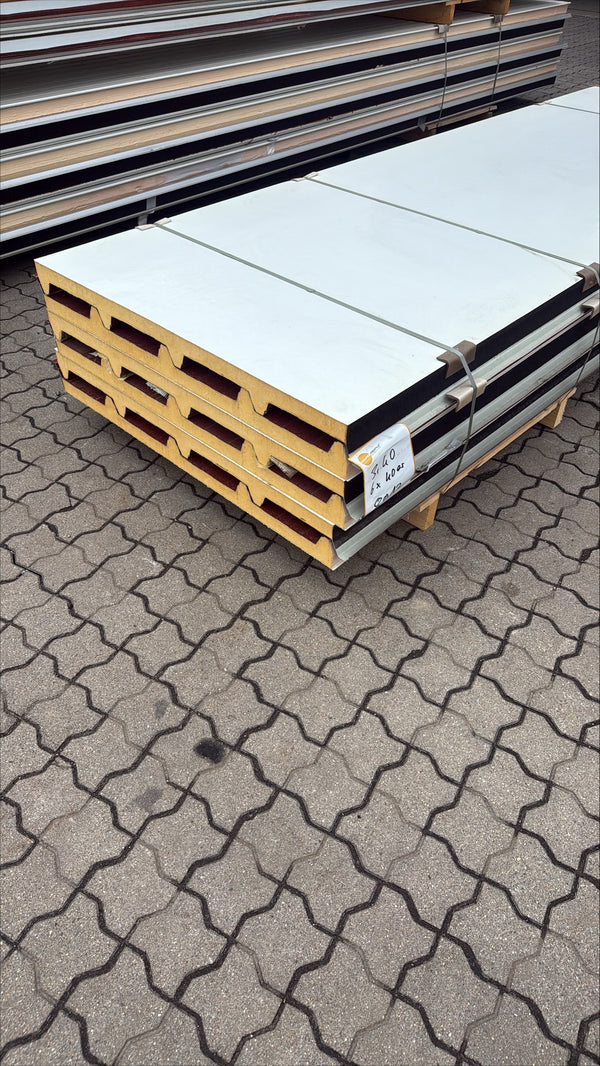 Paket #219 Sandwichplatten Dach 6 x 3,40 m Kernstärke 40 mm