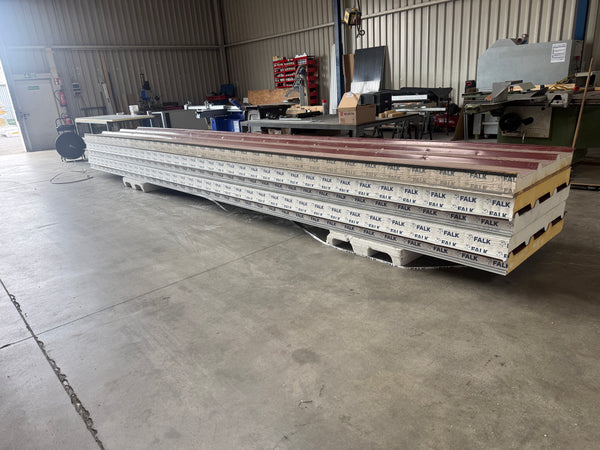 Paket #252 Sandwichplatten Dach 5 x 7,50 m Kernstärke 100 mm