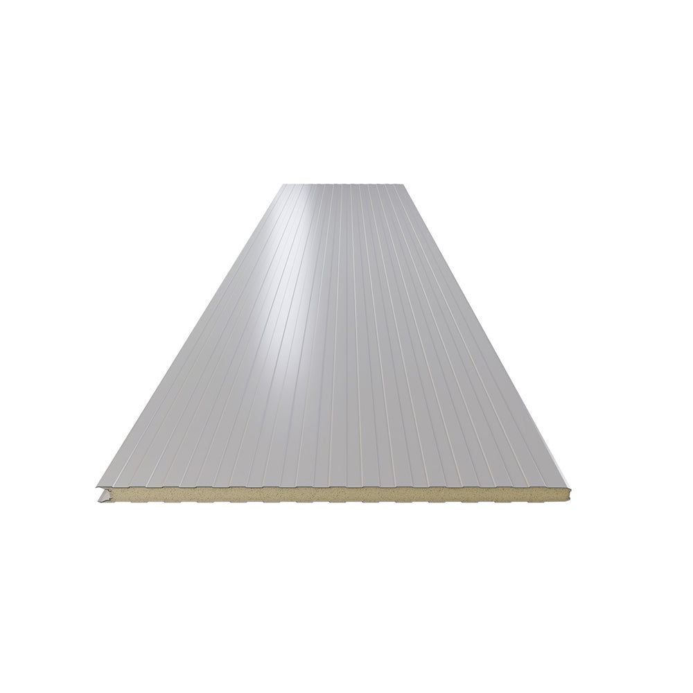 liniertes Profil Sandwichplatte Wand Grauweis