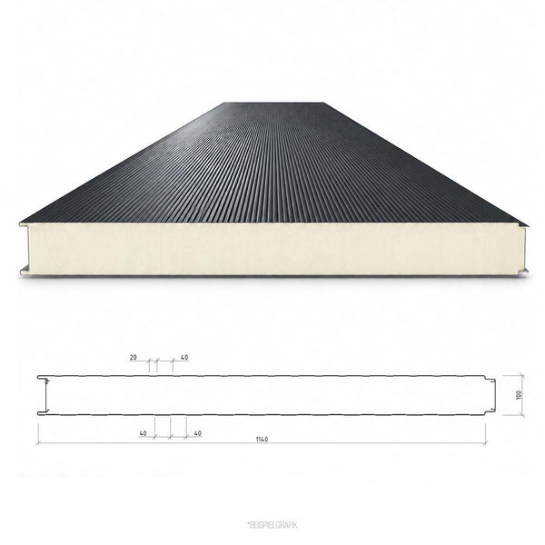 Sandwich Wandplatte PIR - 100 mm Lagerware