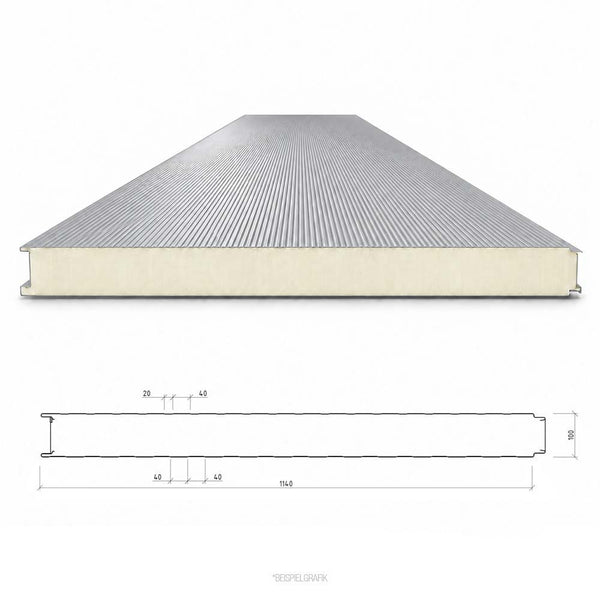 Sandwich Wandplatte PIR - 100 mm Lagerware