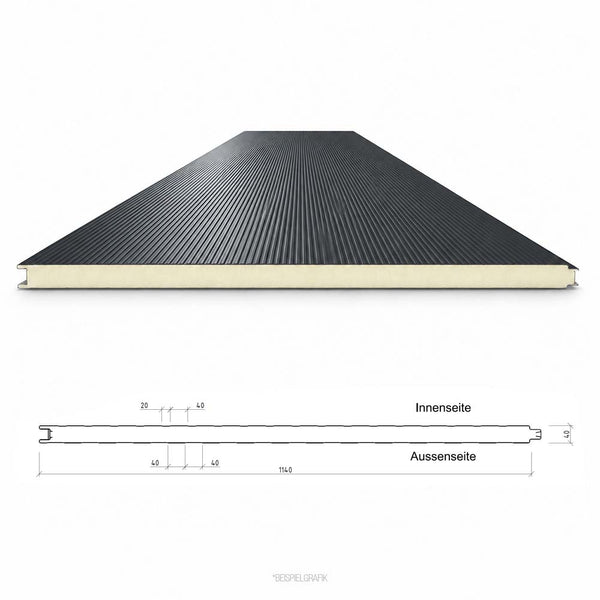Sandwich Wandplatte PIR - 40 mm Lagerware