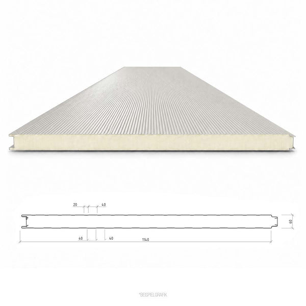Sandwich Wandplatte PIR - 60 mm Lagerware