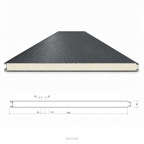 Sandwich Wandplatte PIR - 60 mm Lagerware
