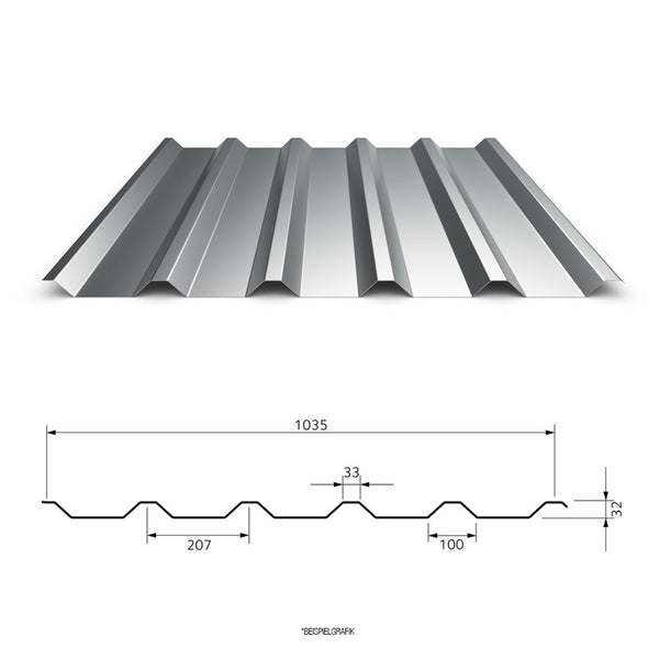 Trapezblech 35/207 Graualuminium