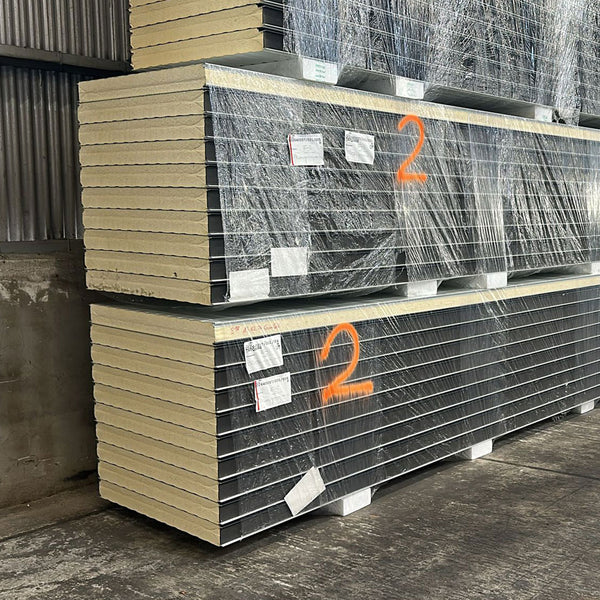 Sandwichplatten Wand 100 mm Anthrazit 2. Wahl verdeckte Verschraubung