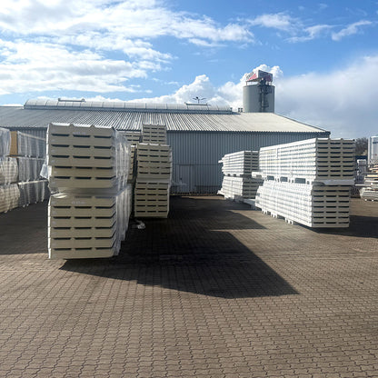 Sonderposten Sandwichplatten Dach Grauweiß Kernstärke 140 mm