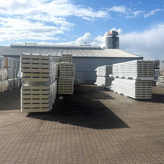 Sonderposten Sandwichplatten Dach Grauweiß Kernstärke 140 mm