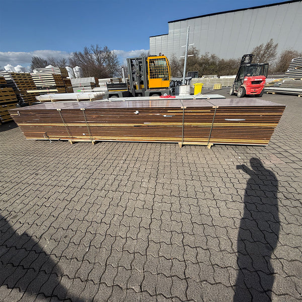 Sandwichplatten Wand 30 mm Holzdekor 2. Wahl sichtbare Befestigung
