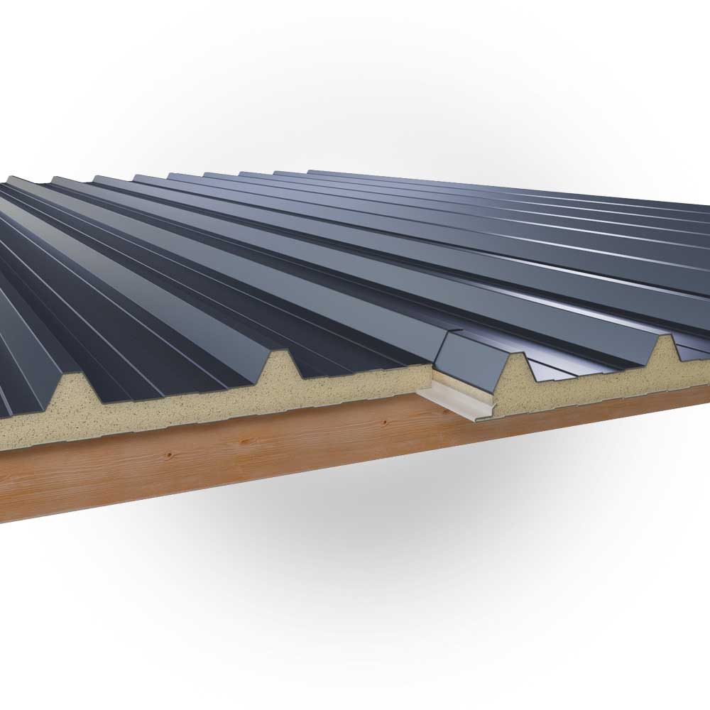 Sandwichplatte Dach Anthrazit Kernstärke 40 mm