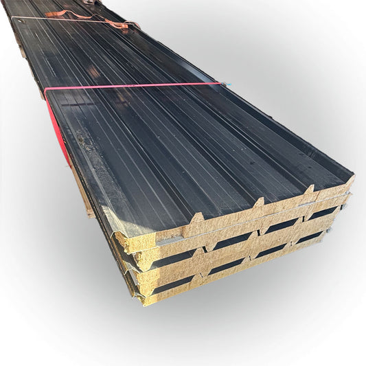 Paket #100 Sandwichplatten Dach Anthrazit 5 x 6,75 m Kernstärke 60 mm