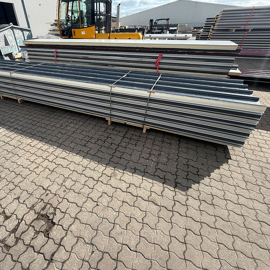Paket #109 Sandwichplatten Dach Anthrazit 9 x 6,00 m Kernstärke 40 mm