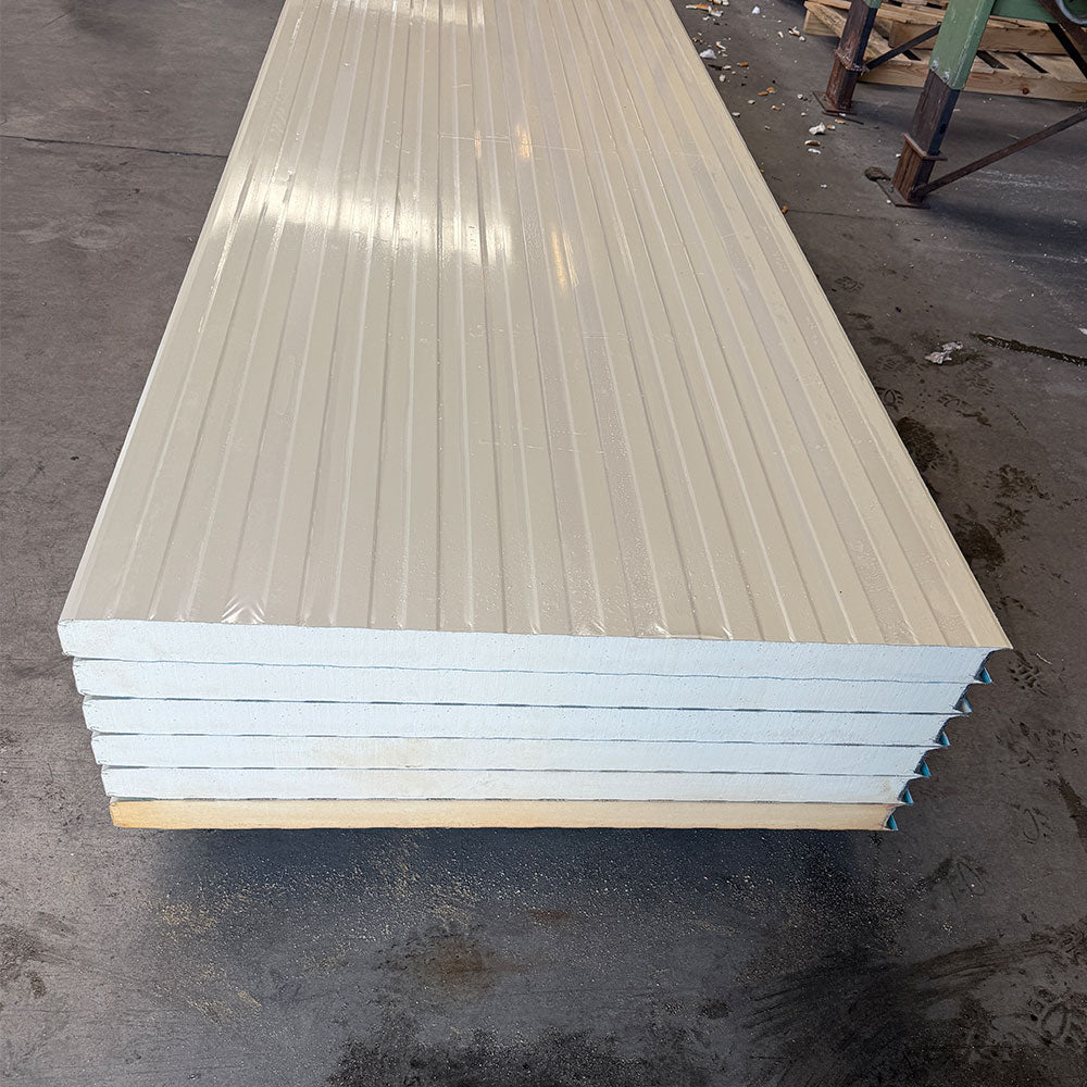 Paket #113 Sandwichplatten Wand Cremeweiß 6 x 3,00 m Kernstärke 60 mm