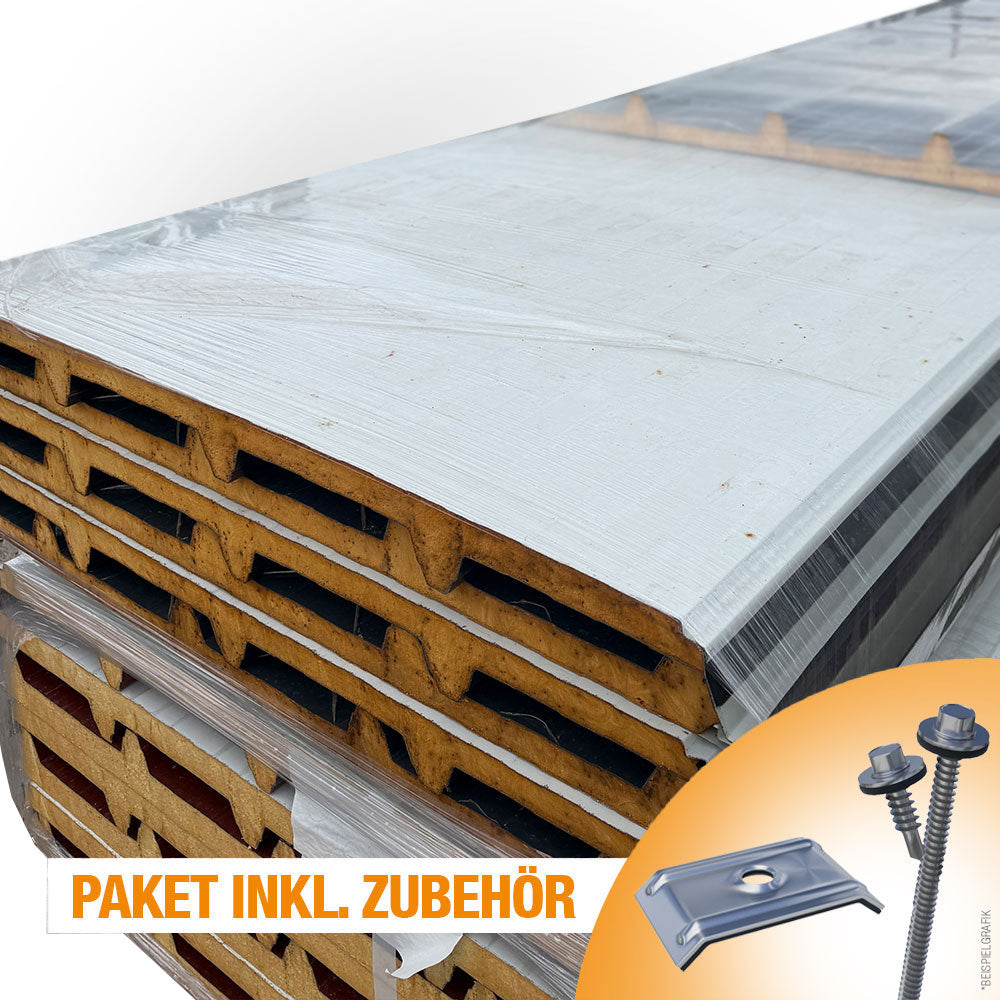 Paket #41 Sandwichplatten Dach 6 x 7,00 m Kernstärke 30 mm