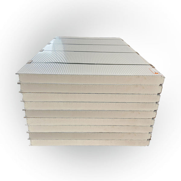 Paket #50 Sandwichplatten Wand Grauweis 9 x 2,0 m Kernstärke 80 mm