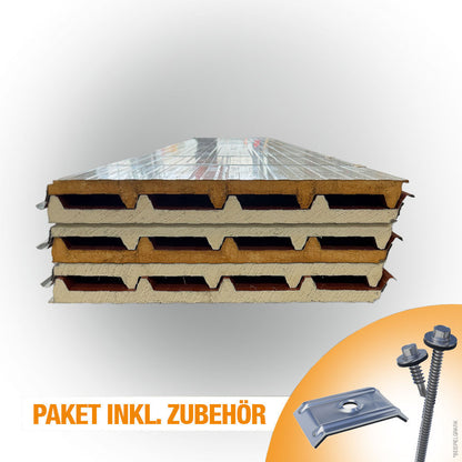 Paket #54 Sandwichplatten Dach 6 x 5,40 m Kernstärke 40 mm