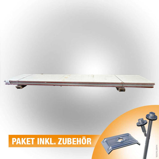 Paket #91 Sandwichplatten Dach Rotbraun 4 x 5,50 m Kernstärke 40 mm