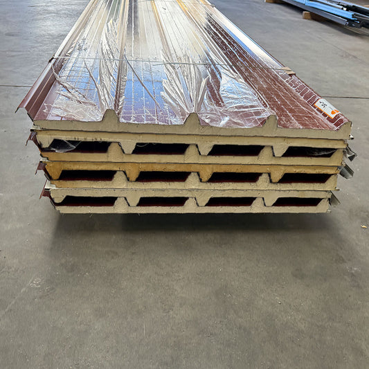 Paket #93 Sandwichplatten Dach Rotbraun 7 x 3,50 m Kernstärke 30 mm