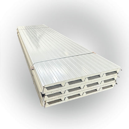 Paket #95 Sandwichplatten Dach Grauweiß 6 x 4,50 m Kernstärke 30 mm