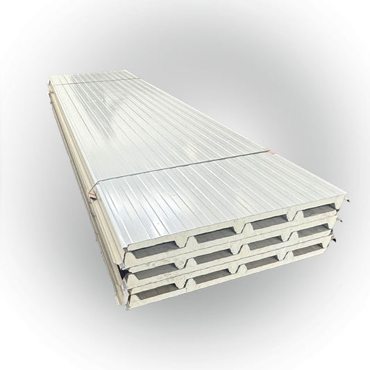 Paket #95 Sandwichplatten Dach Grauweiß 6 x 4,50 m Kernstärke 30 mm