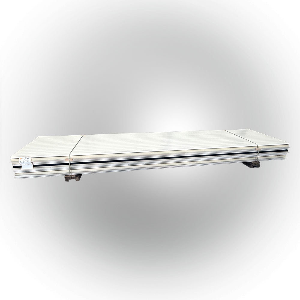 Paket #95 Sandwichplatten Dach Grauweiß 6 x 4,50 m Kernstärke 30 mm