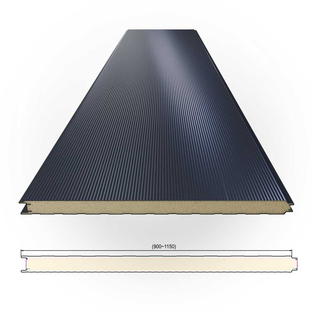 Detailansicht Sandwichplatte Wand mit Querschnitt