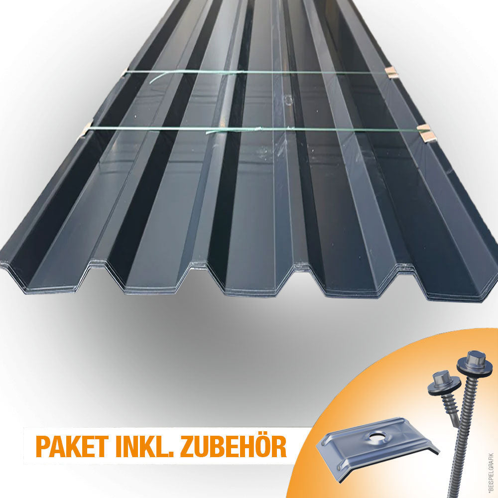 Paket #T1 Trapezblech T35 M mit Vlies 5 x 4,0 m
