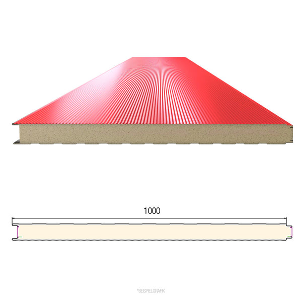 Sandwichplatten Wand in Verkehrsrot
